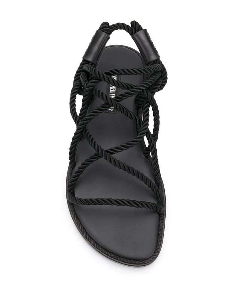 cord crisscross strap sandals