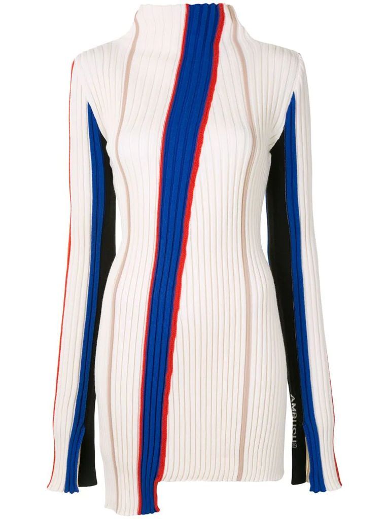 striped asymmetrical jumper
