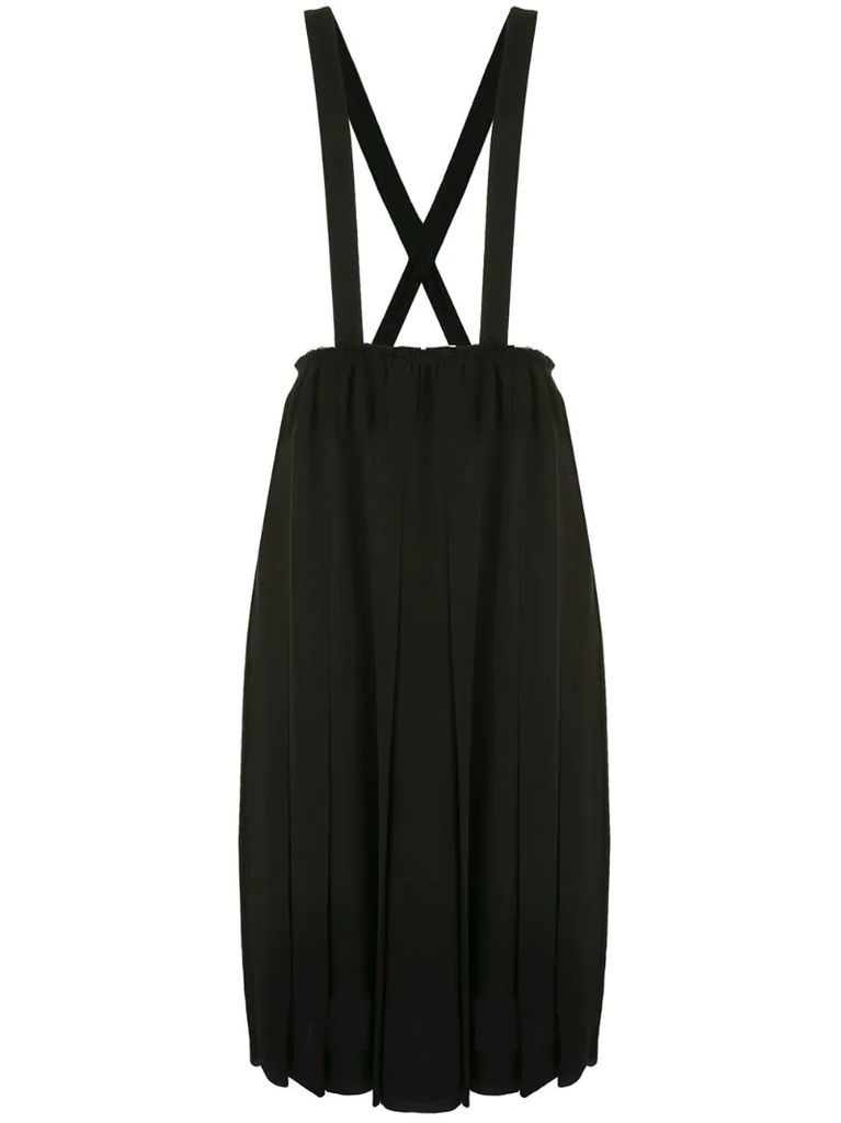 crossover straps dungaree dress
