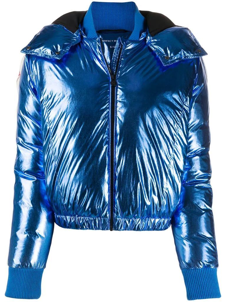 Star metallic puffer jacket