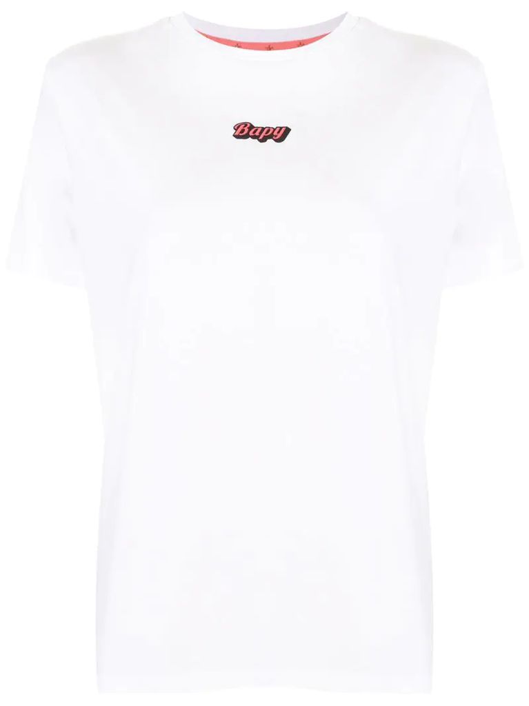 short sleeve embroidered logo T-shirt