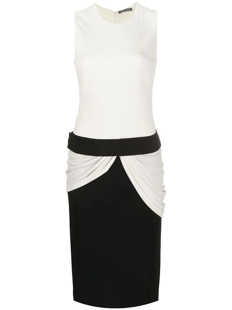 draped-detail fitted dress