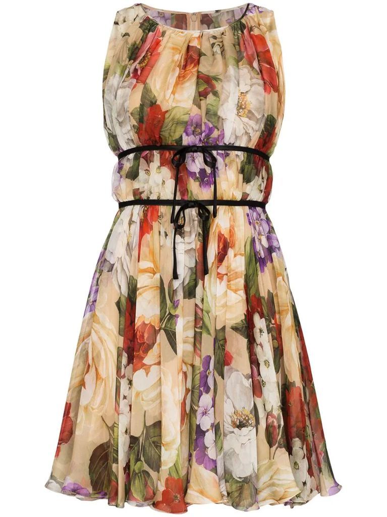 floral print chiffon dress