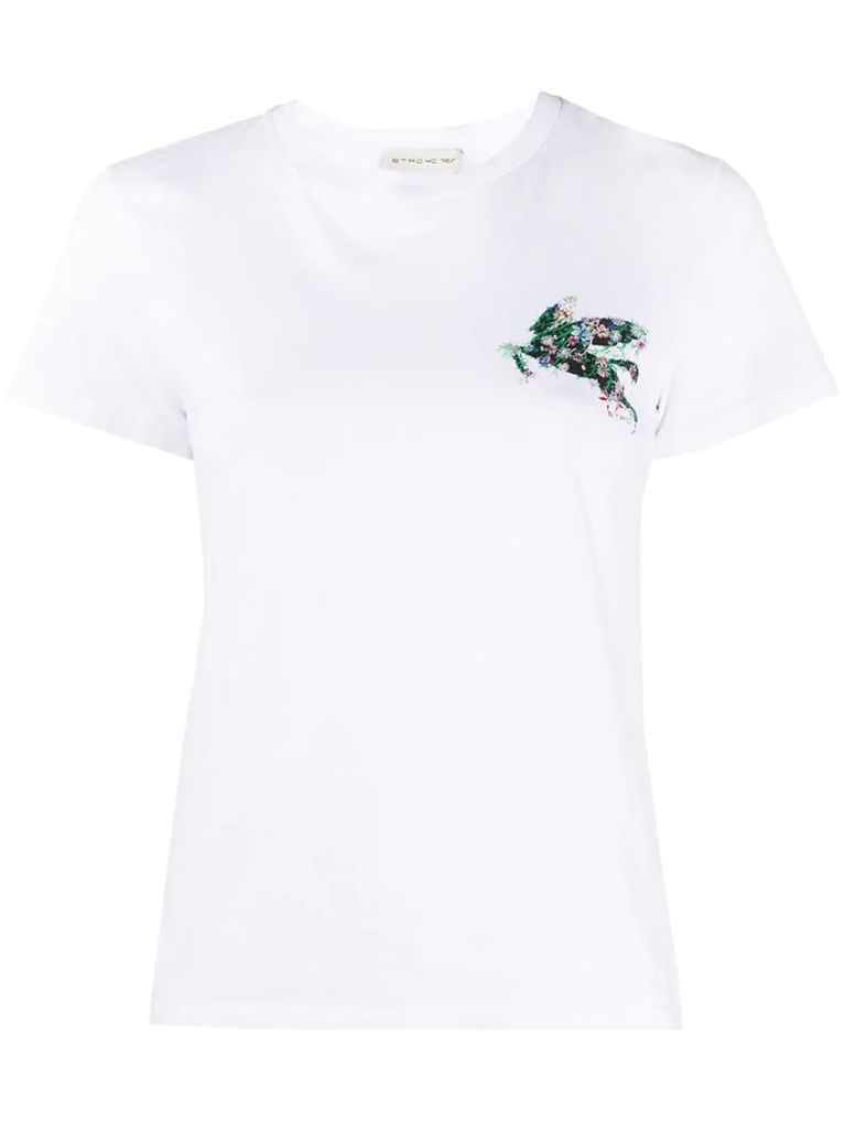 floral embroidered T-shirt