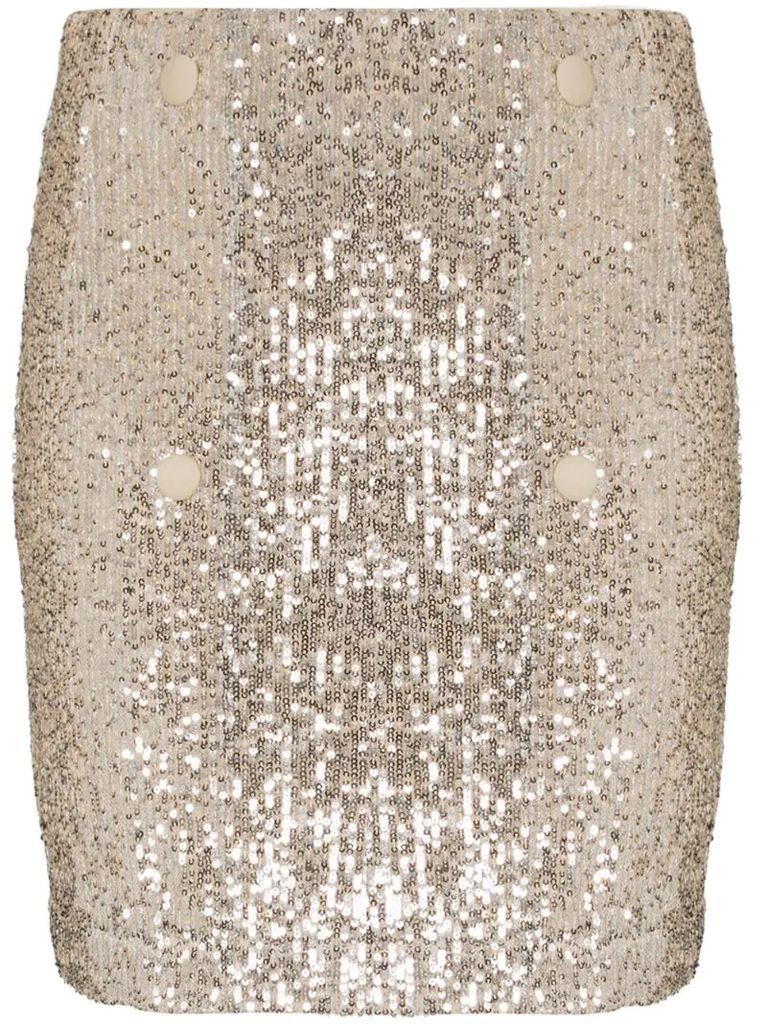 London sequin-embellished mini skirt