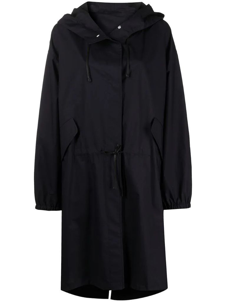 logo-print hooded raincoat