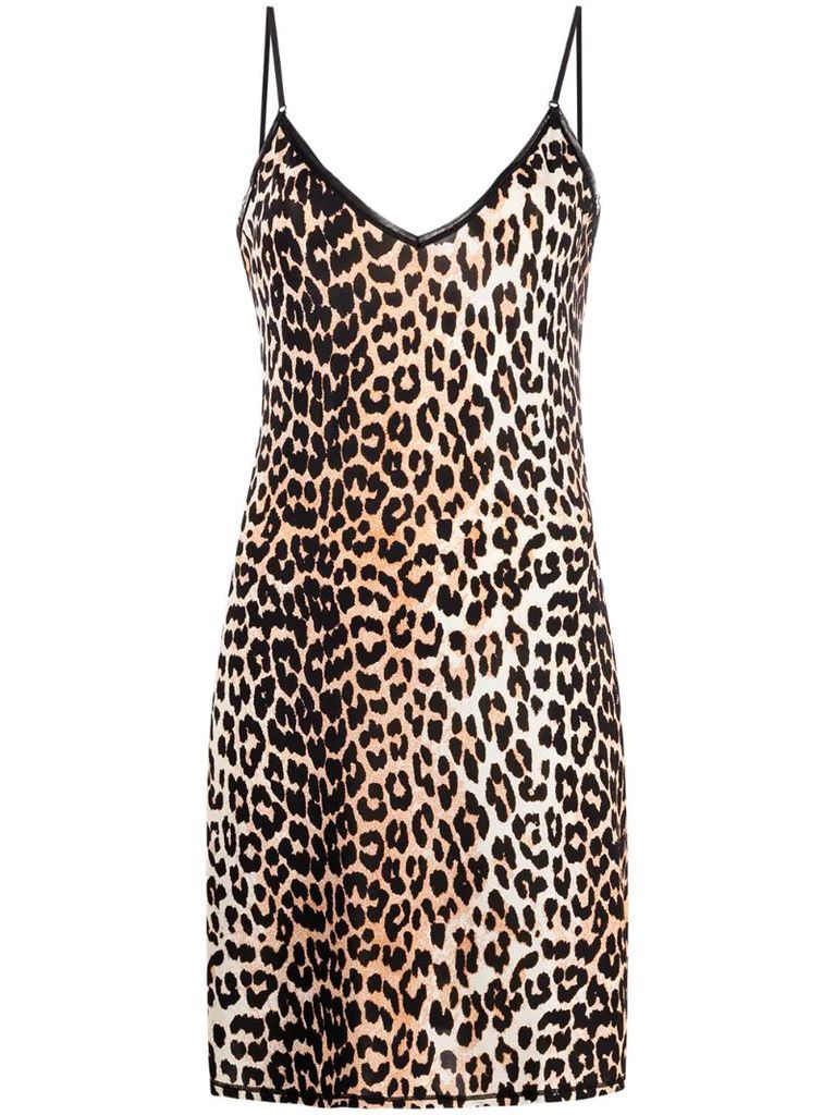 leopard print shift dress