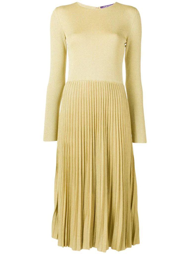lurex knit pleated dress