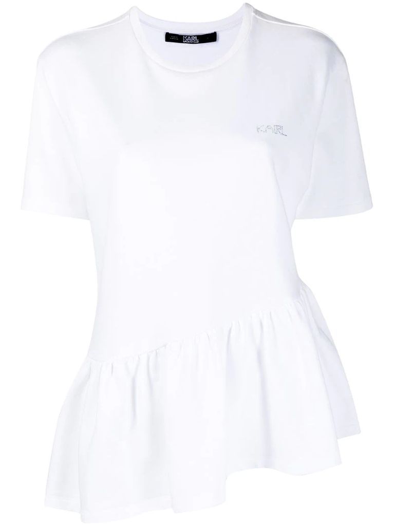 ruffle-hem cotton t-shirt