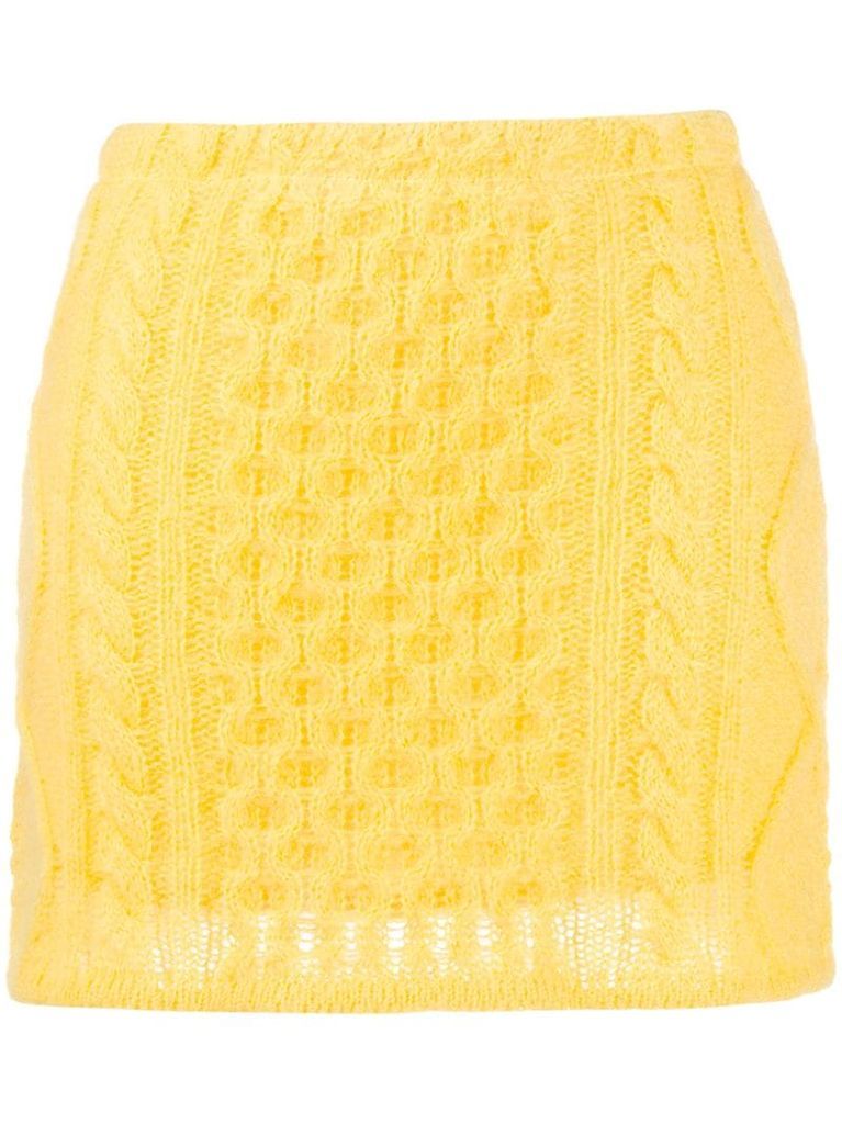 cable-knit mini skirt