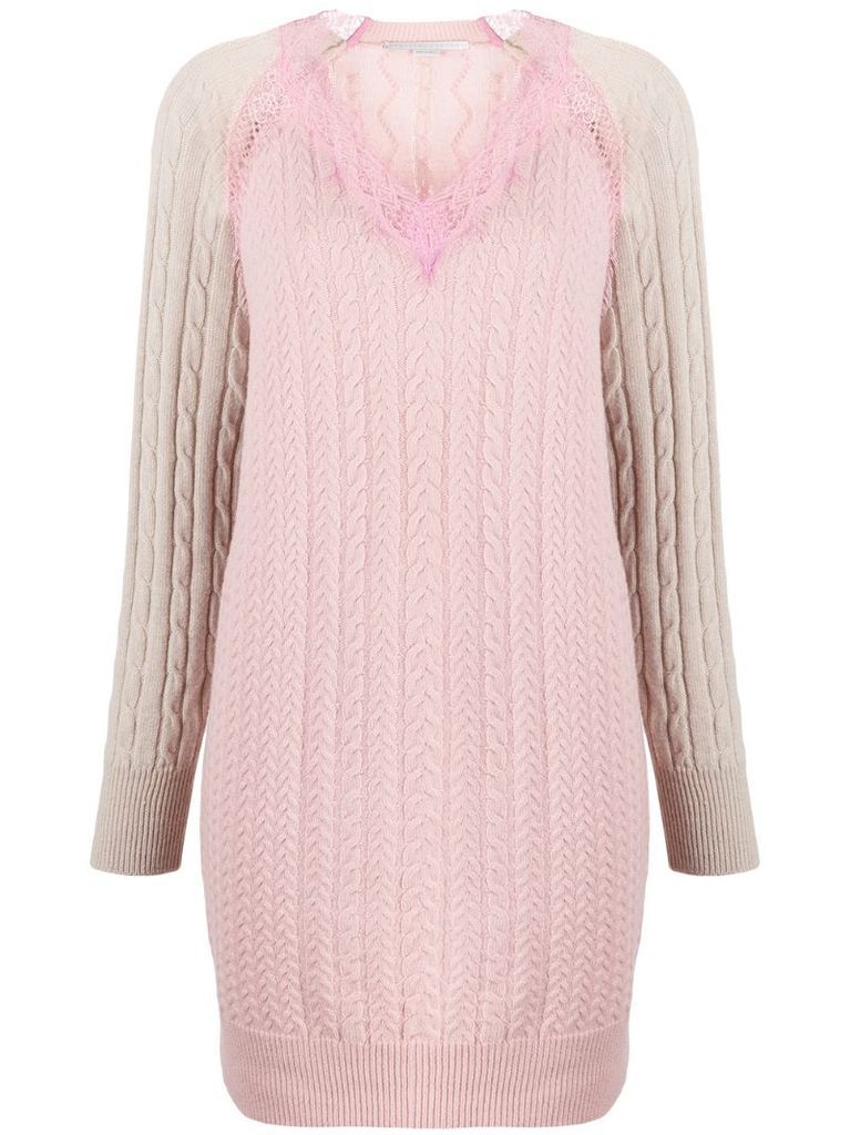 panelled knitted dress
