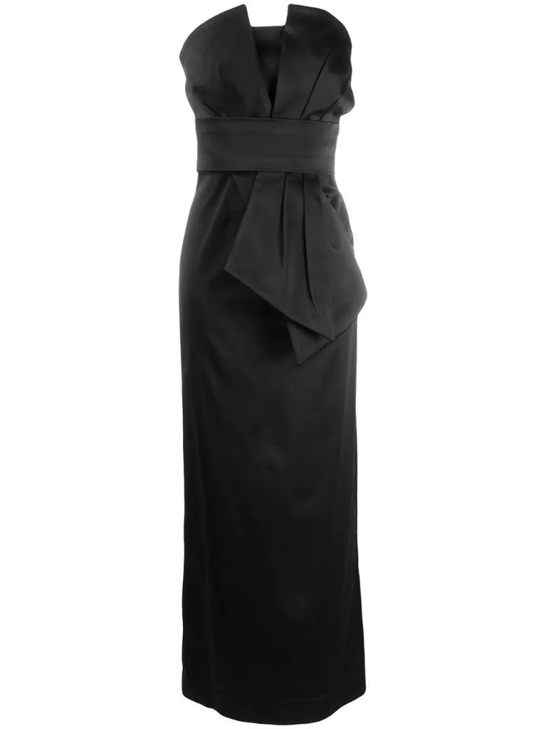 pleated neck gown