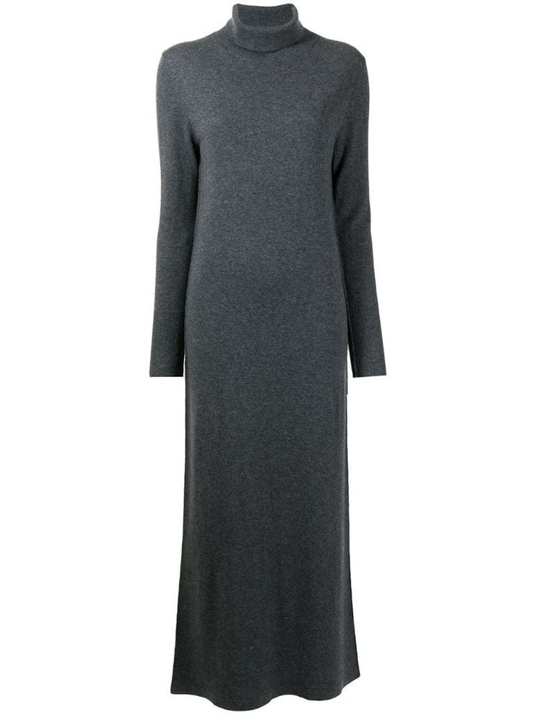 roll-neck knitted dress