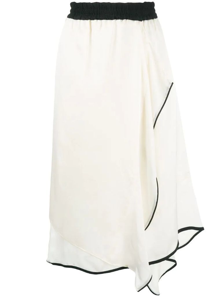 draped contrast hem skirt