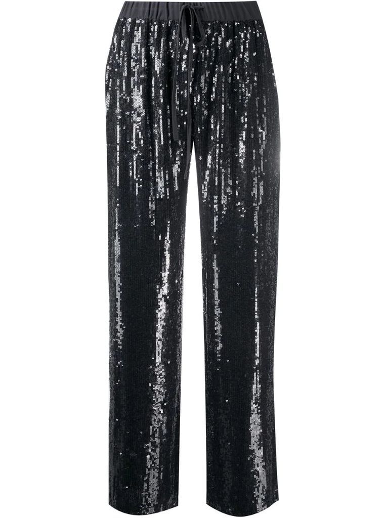 sequined wide-leg trousers
