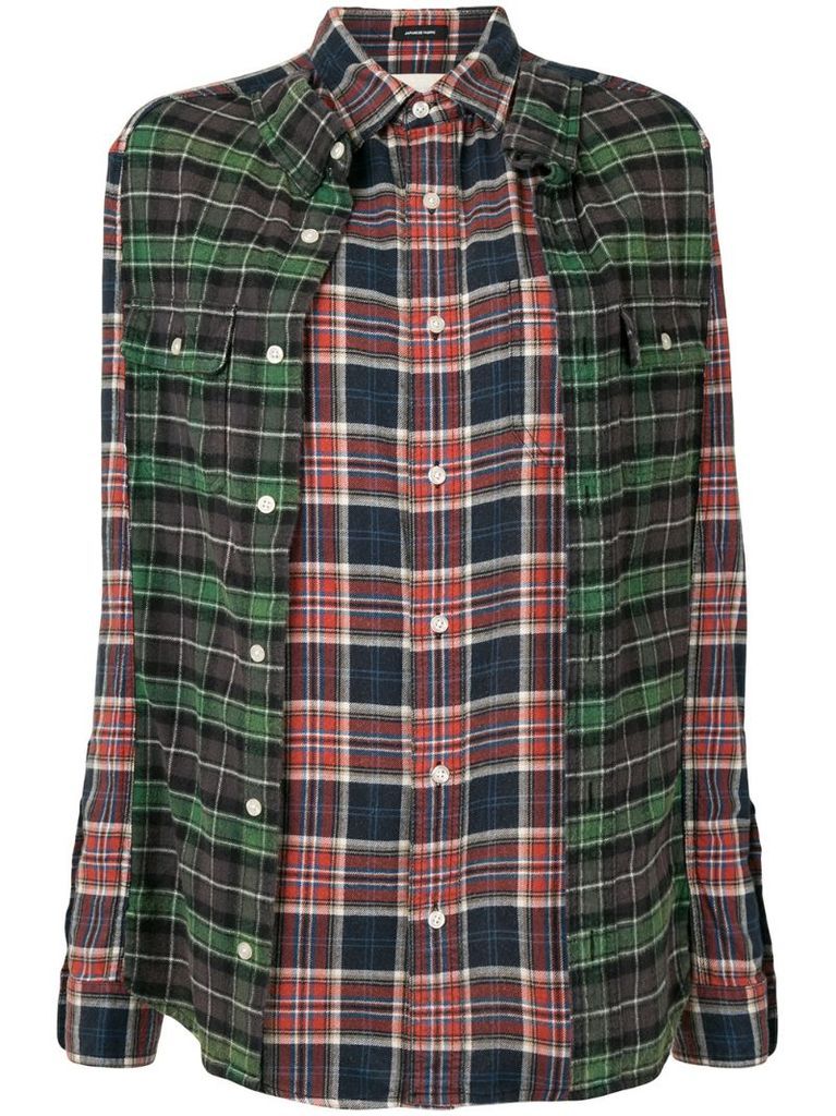 Double reconstructed plaid shirt