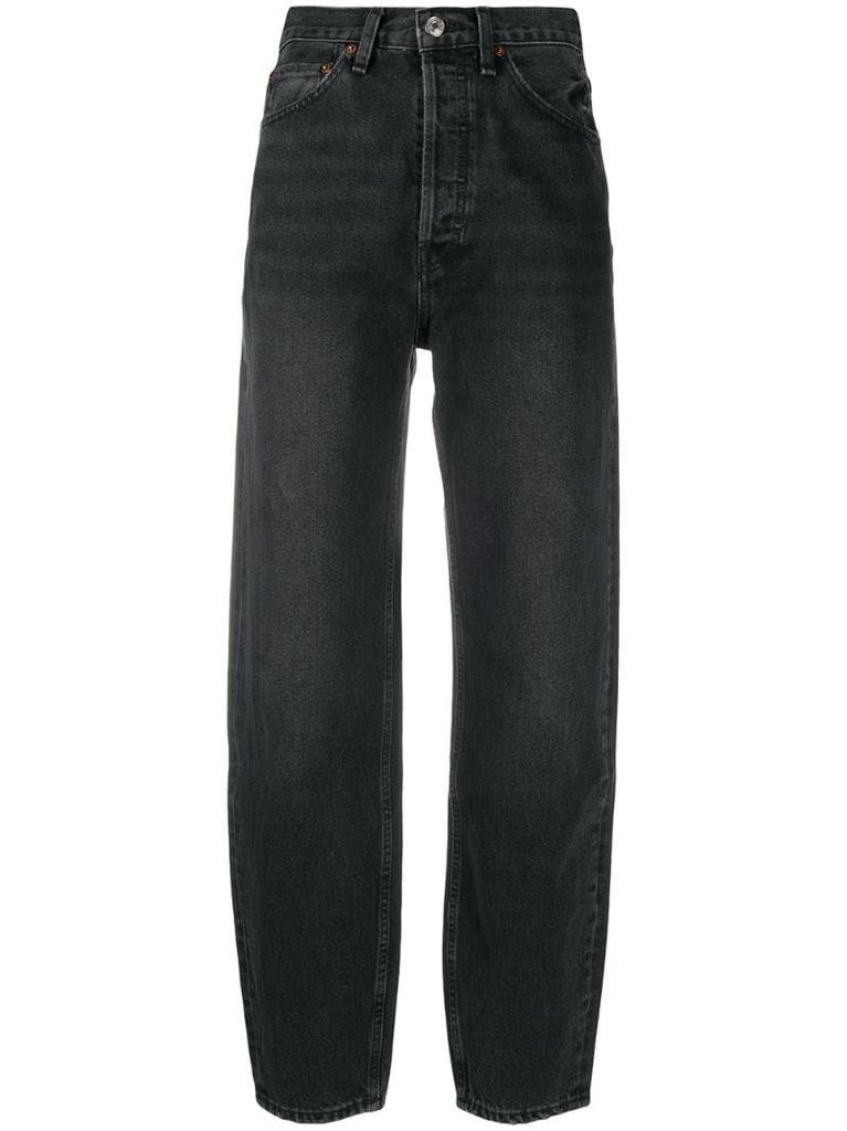 straight-leg denim jeans