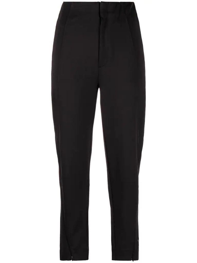 high-rise straight-leg cropped trousers