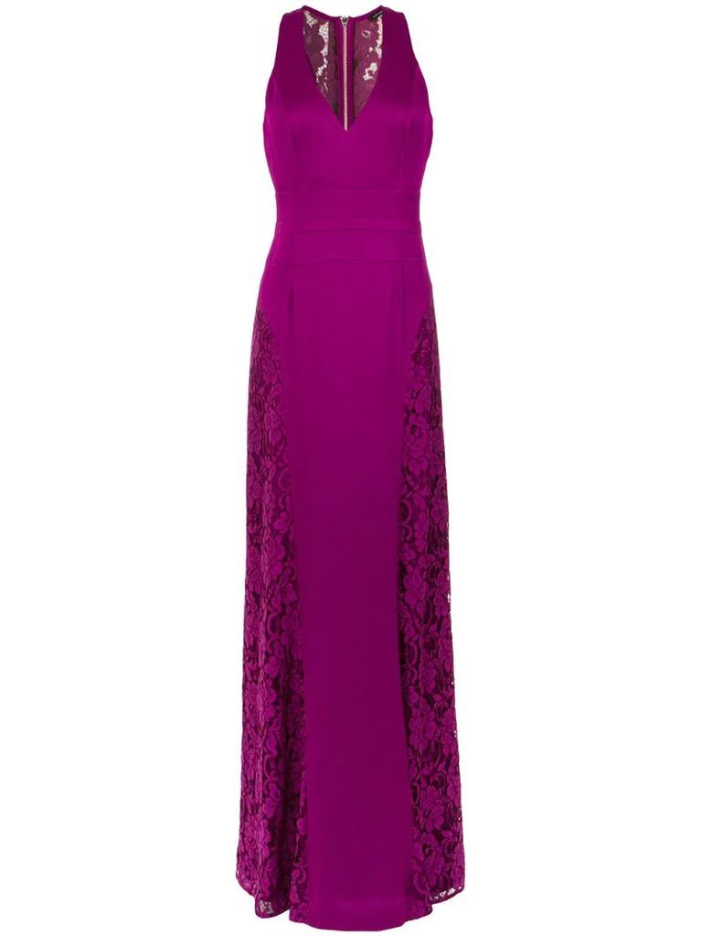 lace panelled gown