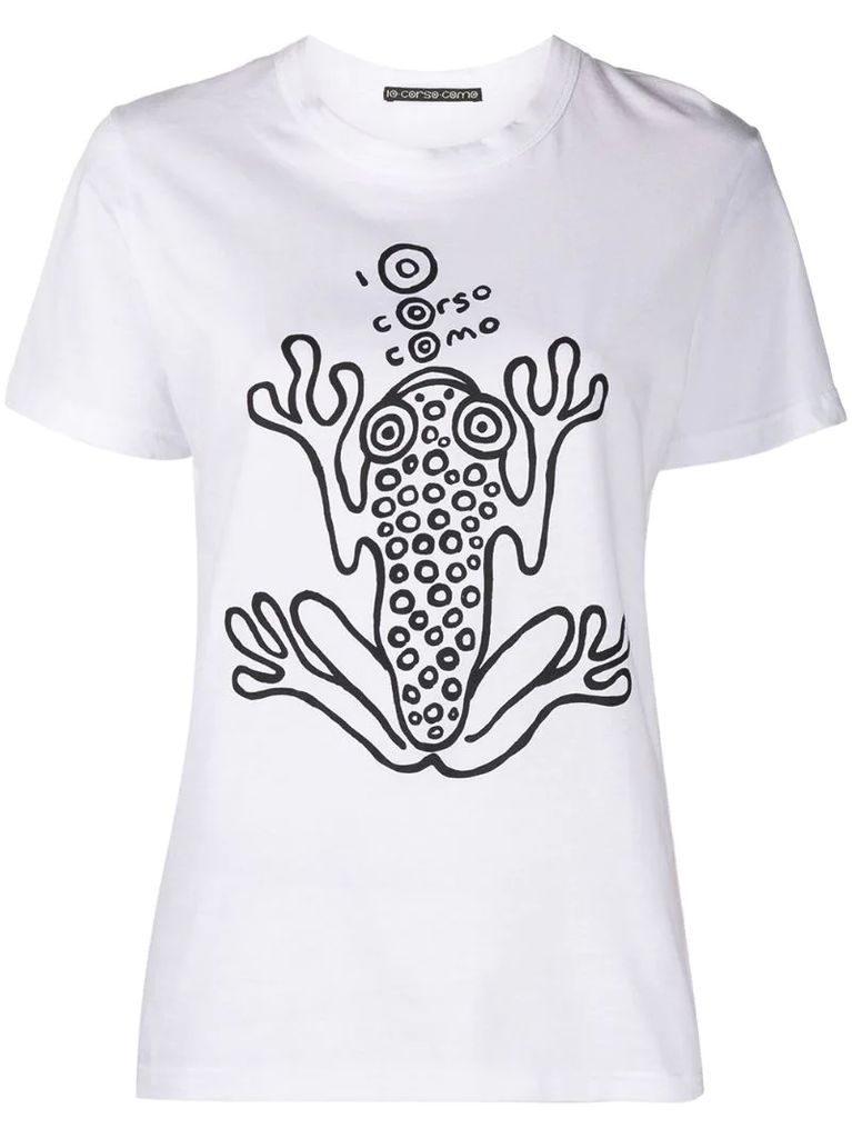 frog-print short-sleeved t-shirt