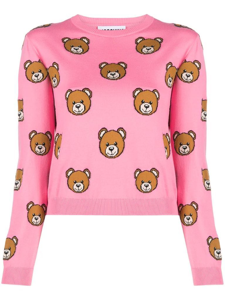Teddy bear intarsia jumper