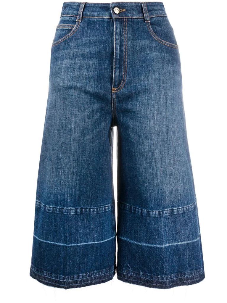 high-waist culotte jeans