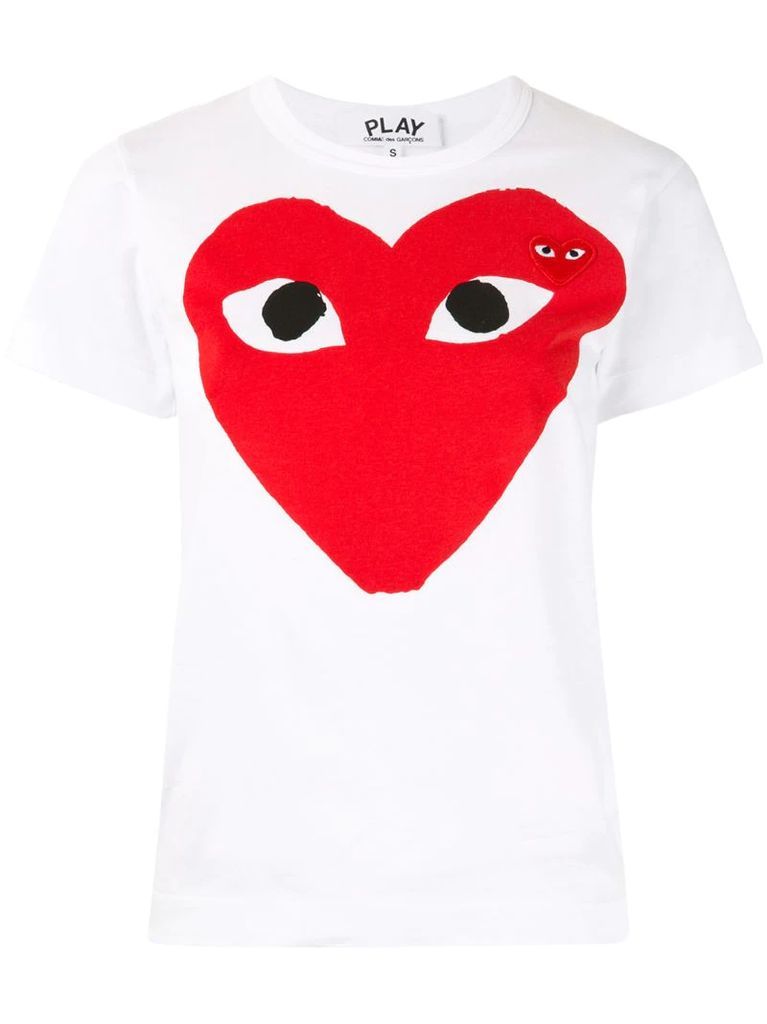heart print logo patch T-shirt