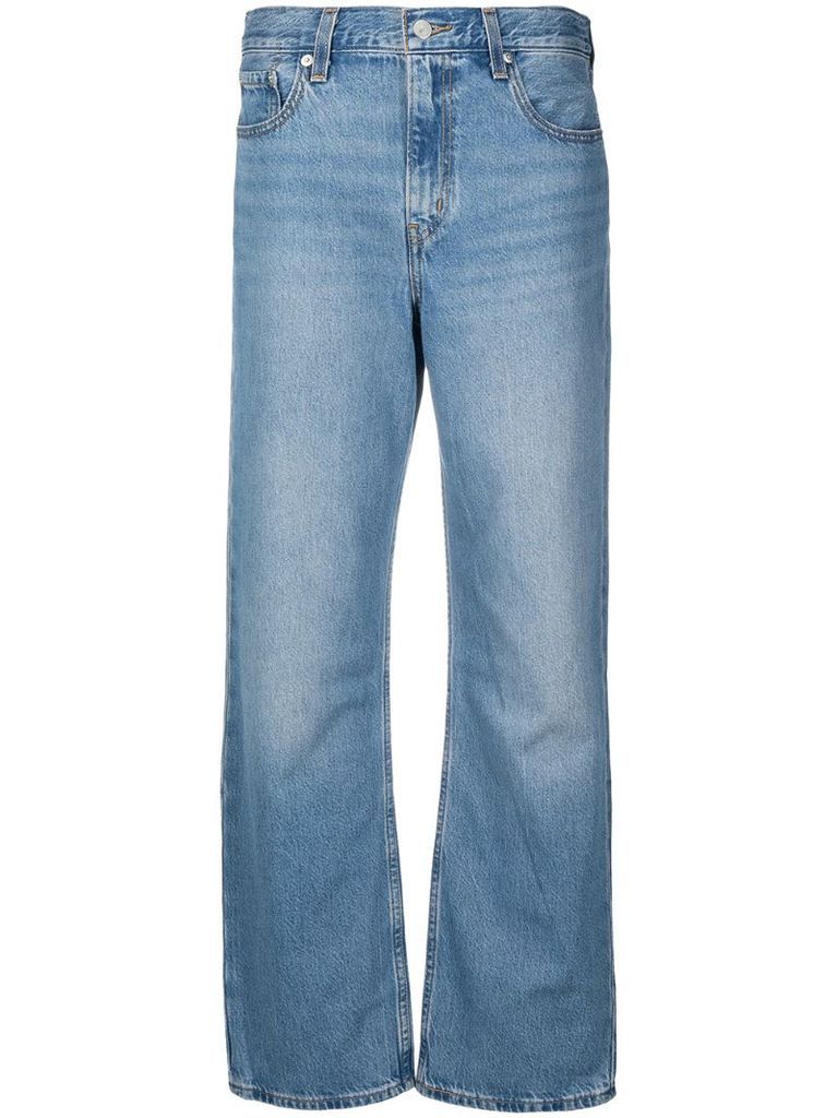 mid-rise wide leg jeans