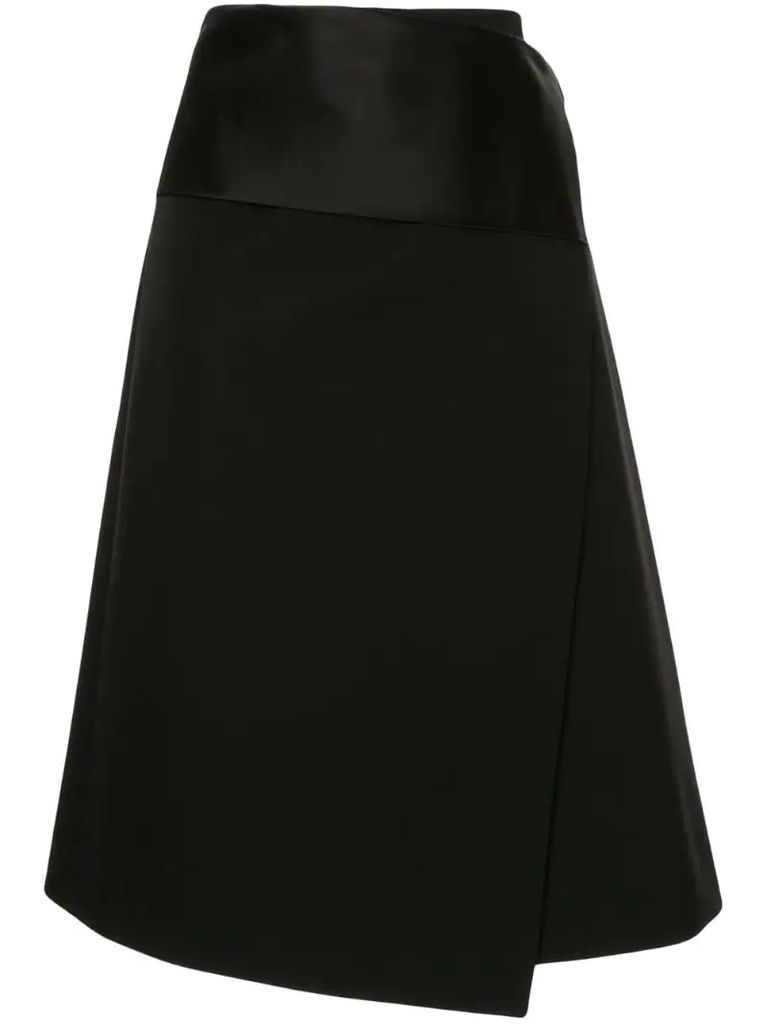 Tuxedo wrap skirt