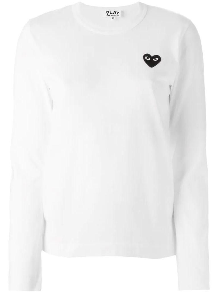 embroidered heart longsleeved T-shirt