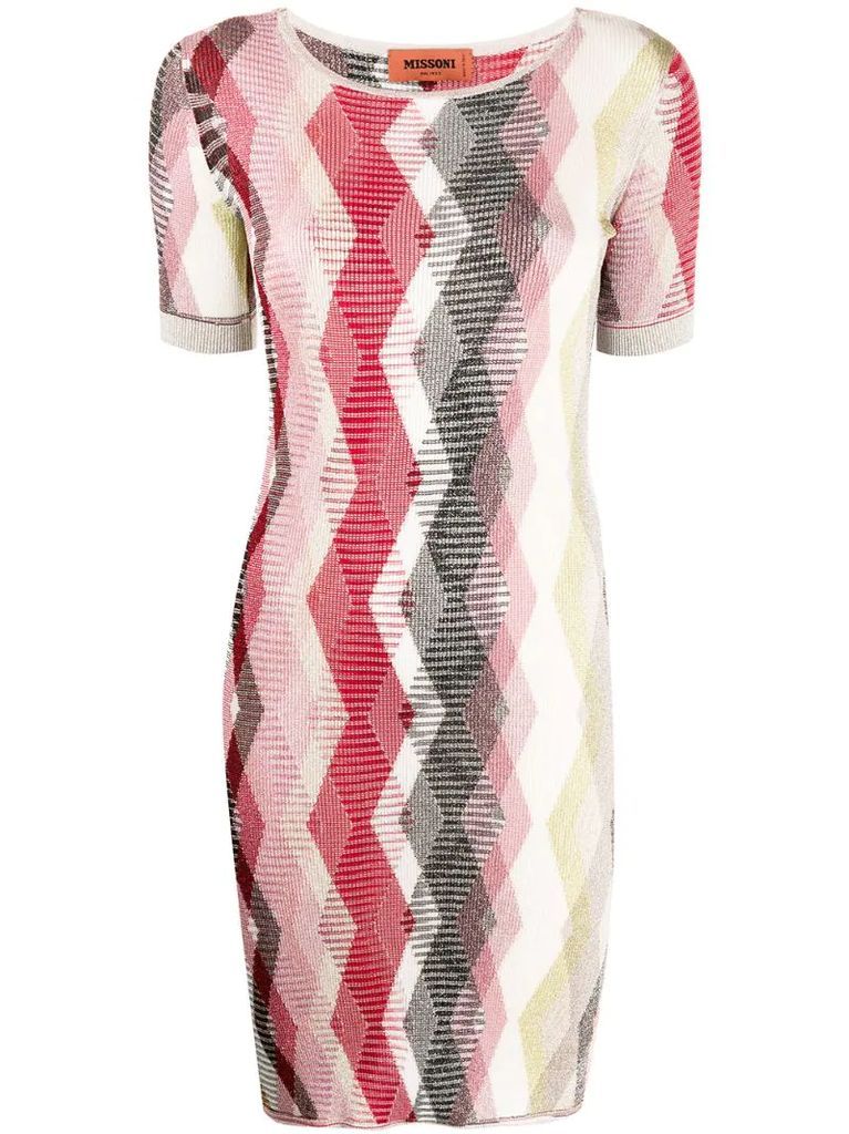 argyle pattern jumper dress