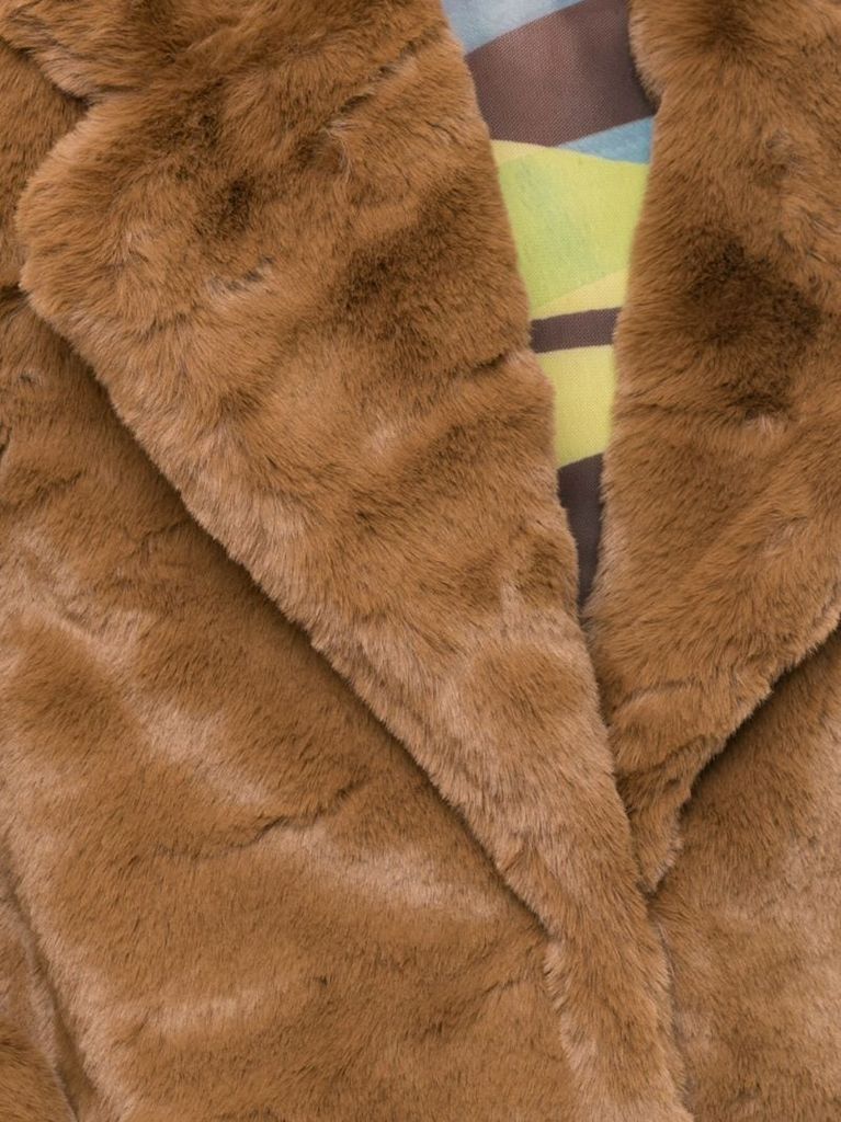 Siena long faux-fur coat
