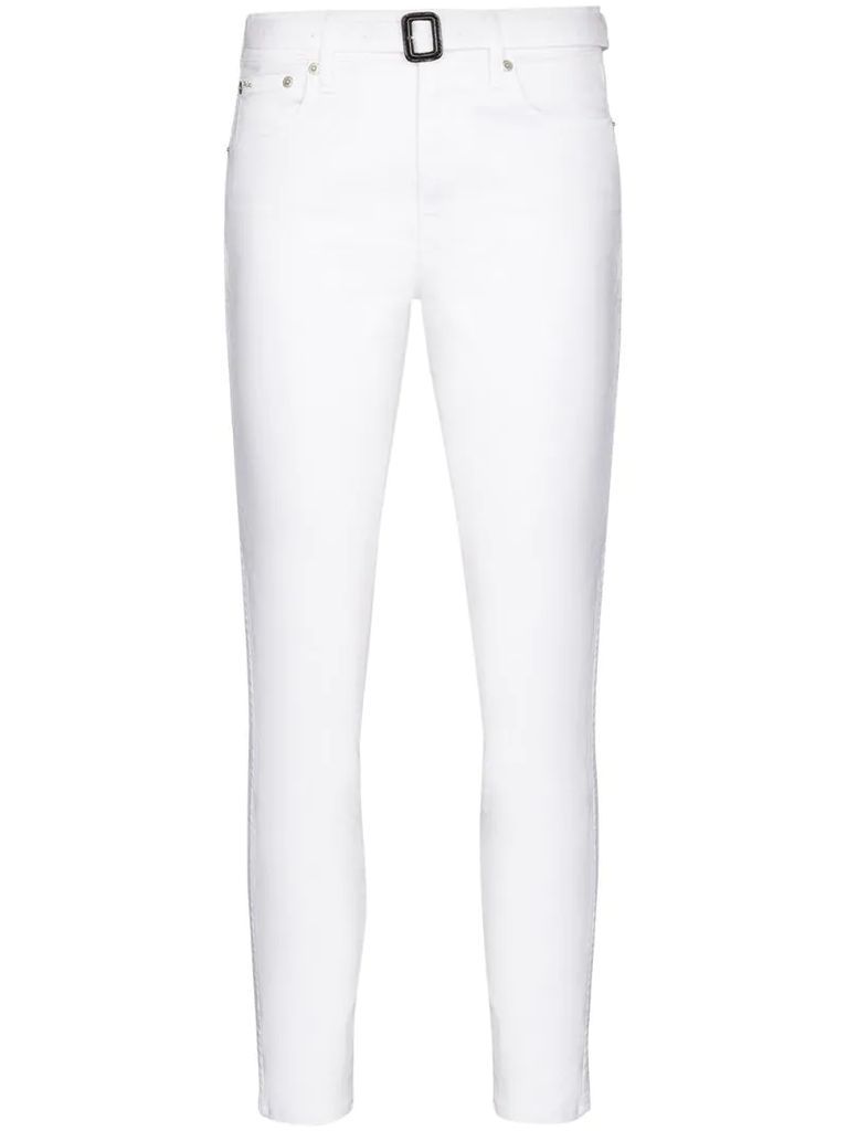 belted high-rise jeans
