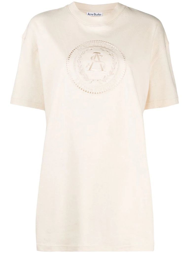 logo-embroidered organic-cotton T-shirt