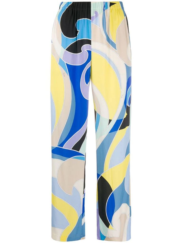 abstract-print relaxed trousers