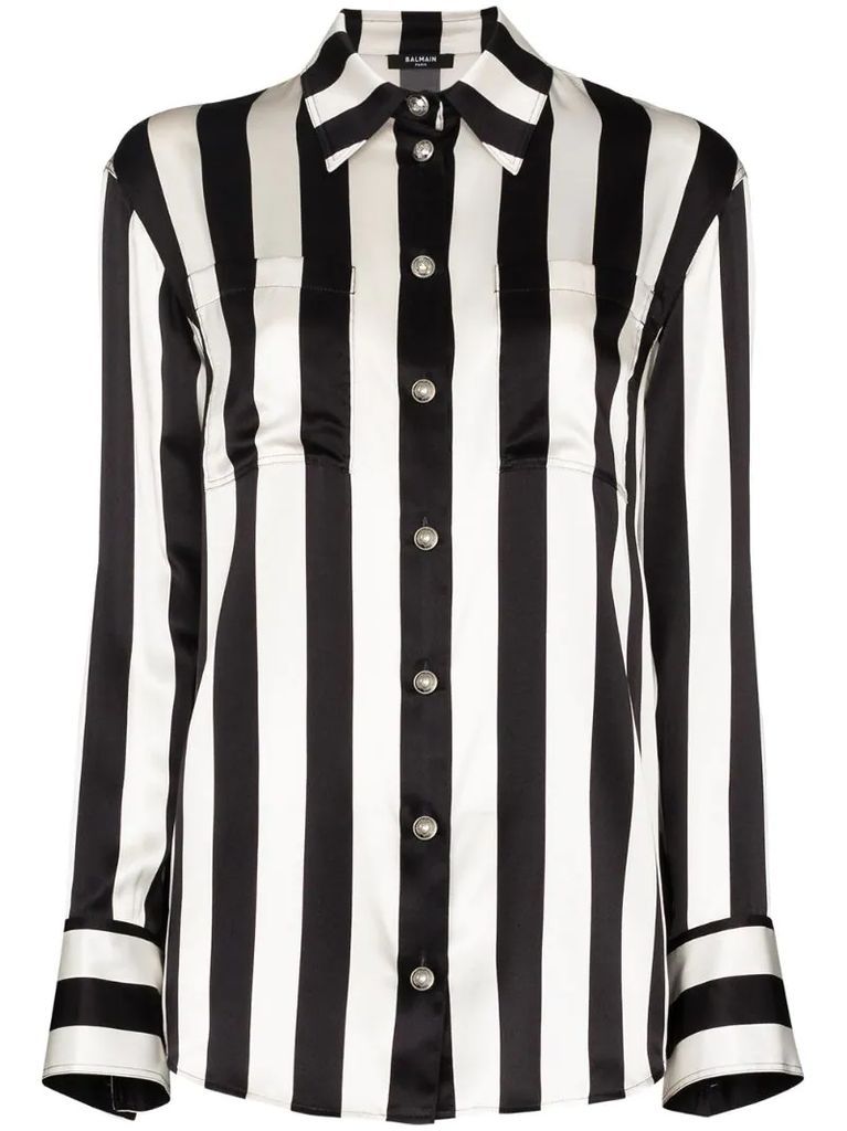 striped silk shirt