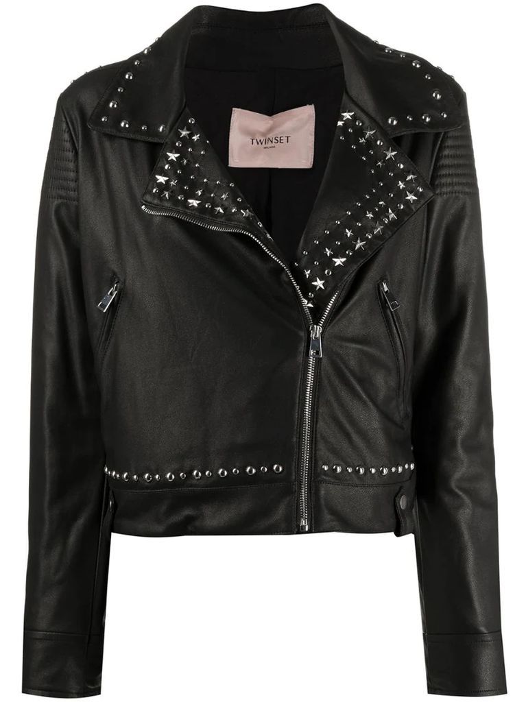 stud-embellished biker jacket