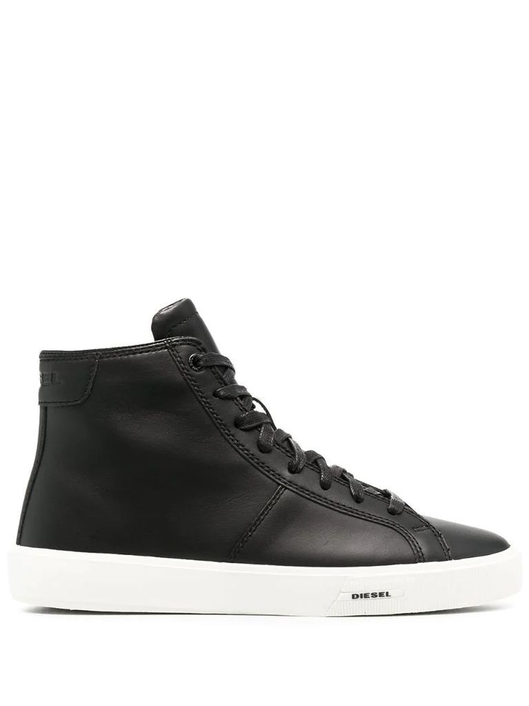 leather high-top sneakers