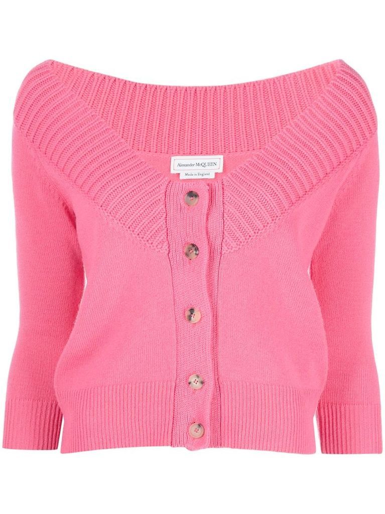 cold-shoulder cashmere cardigan