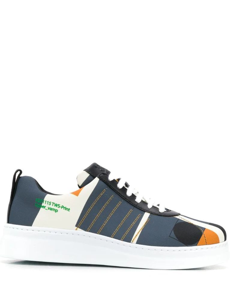 panelled low-top sneakers