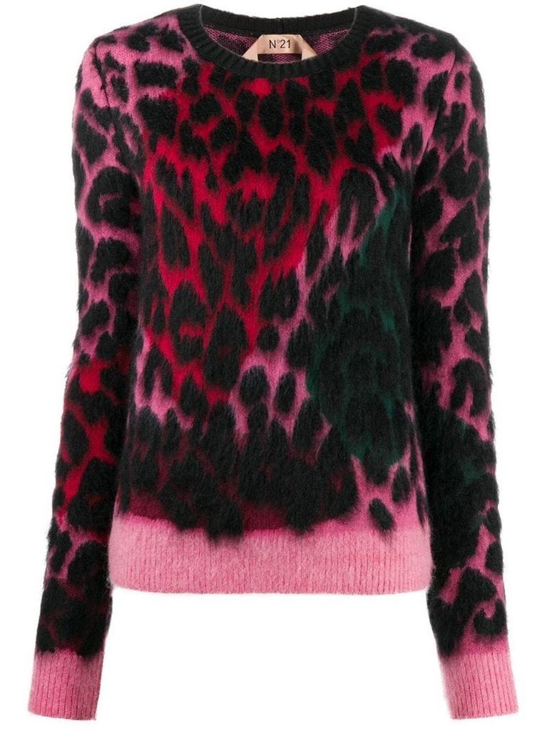 Leopard-Jacquard Sweater