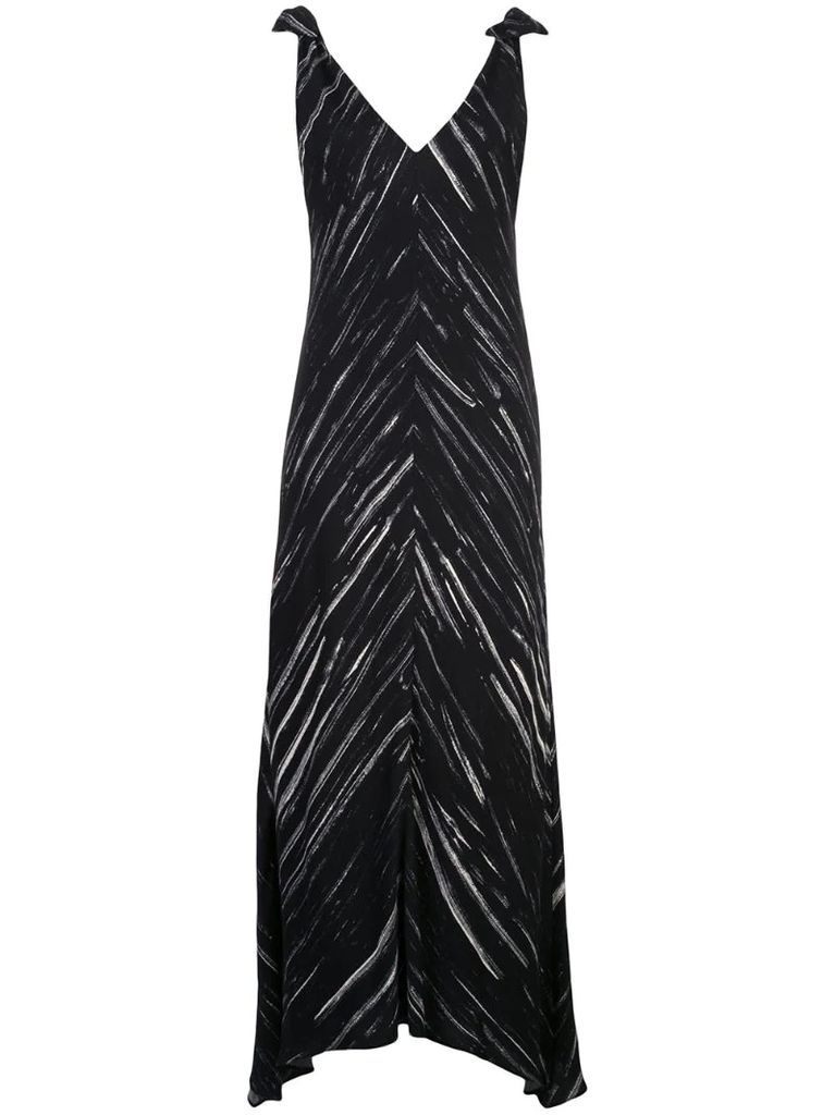 abstract print mid-length dress