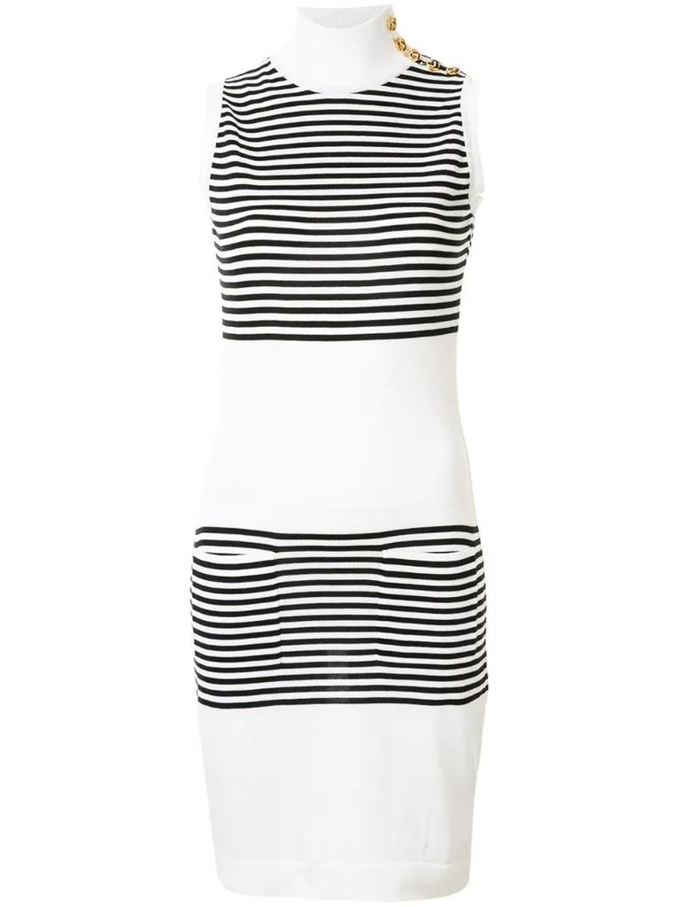 striped block mini dress