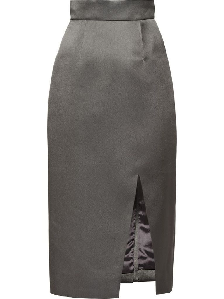 silk gabardine pencil skirt