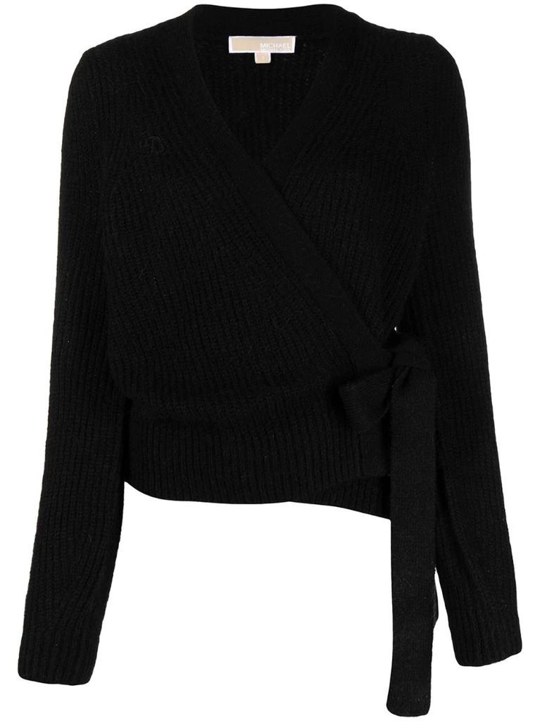 tie-side knitted cardigan