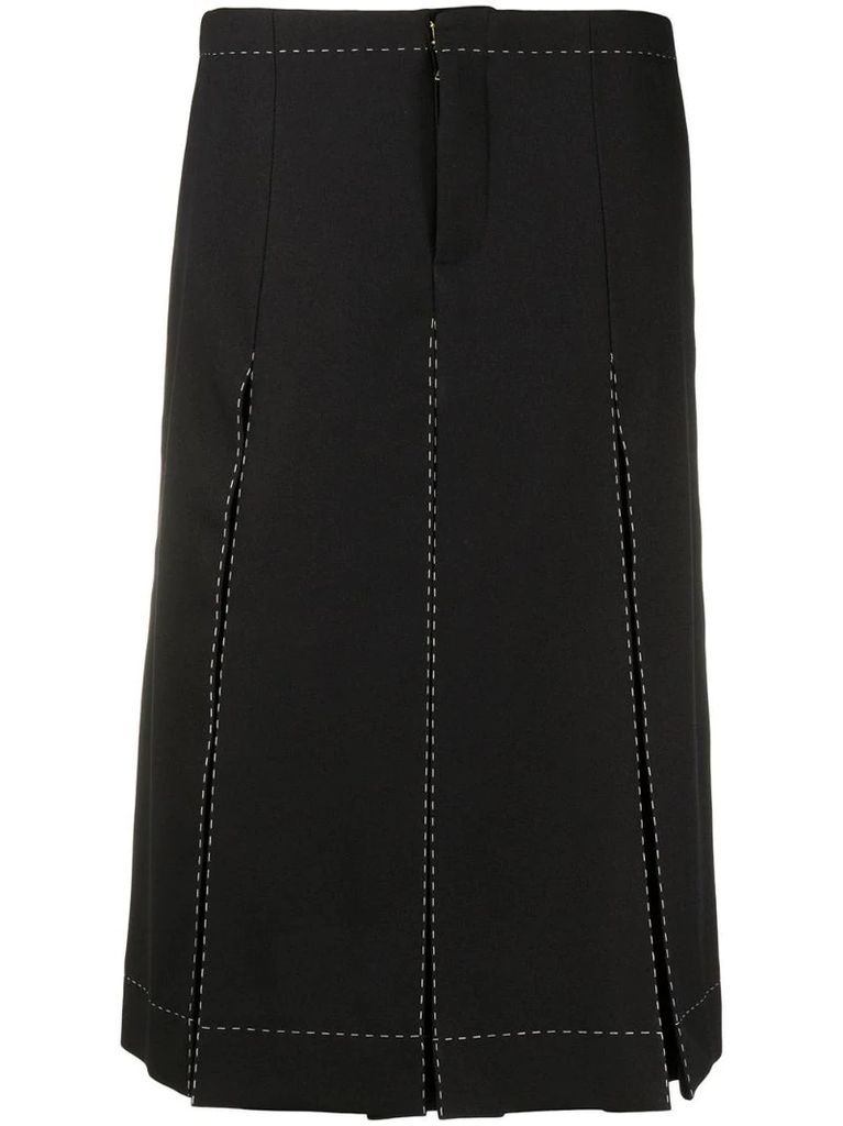 box-pleat high-waist culottes skirt