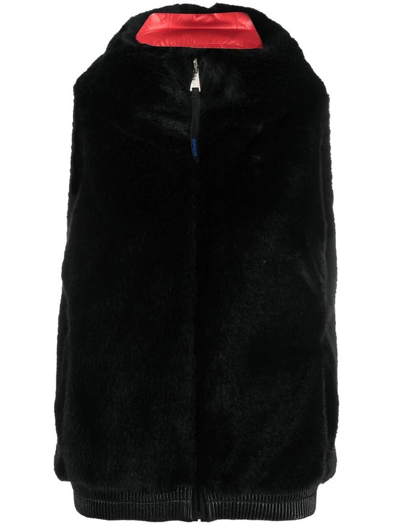 reversible eco-fur vest
