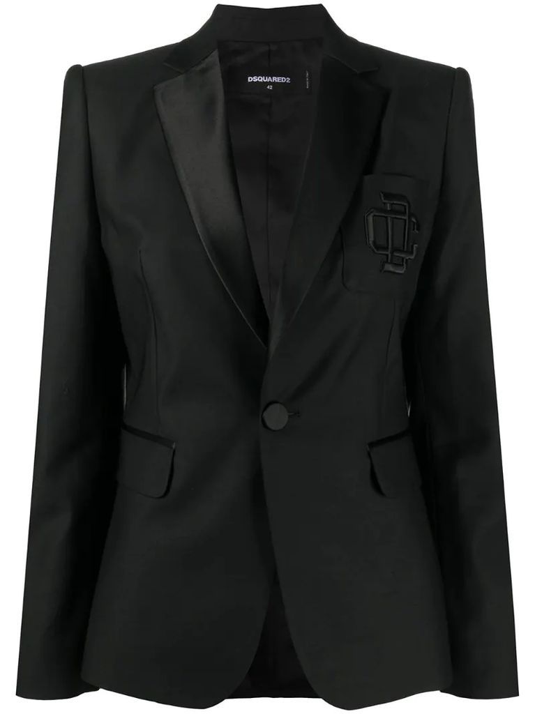 embroidered logo blazer