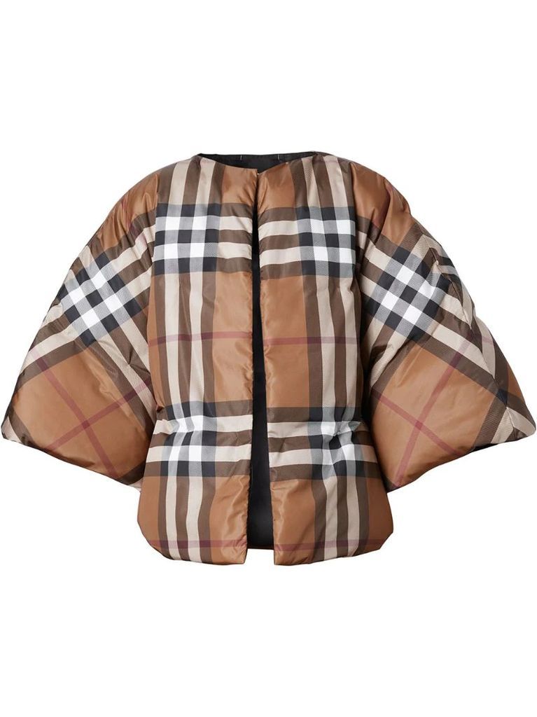Vintage Check padded cape