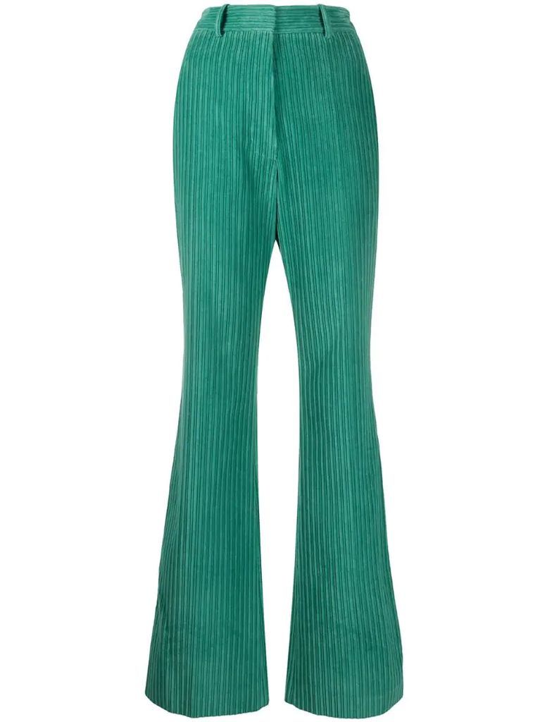 high-rise flared cudouroy trousers